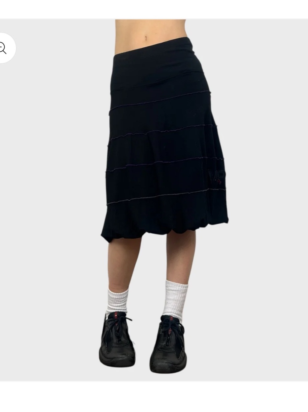 Cop Copine Black Tiered Midi Skirt